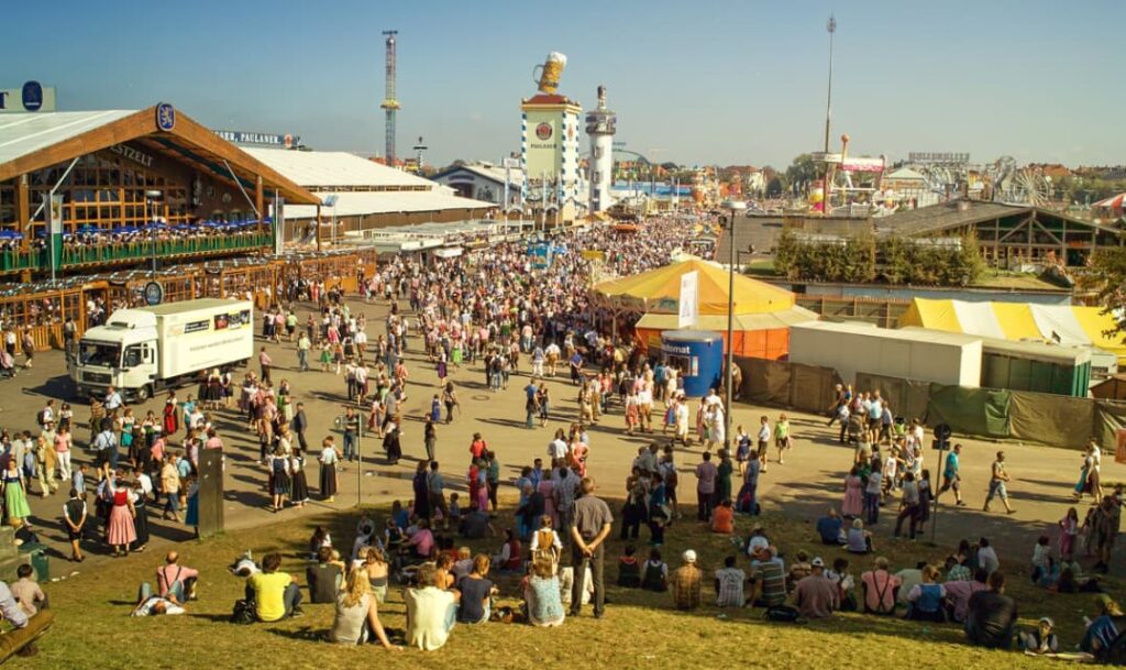 people at an event or celebration on the street