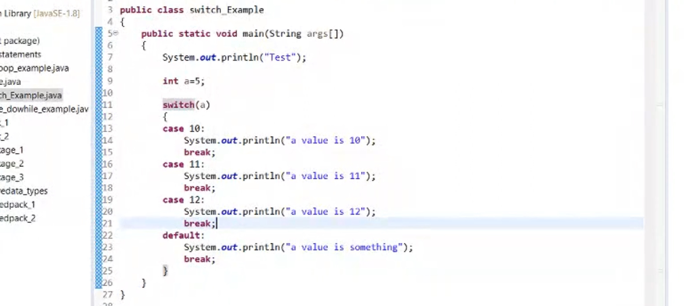 Java programming code