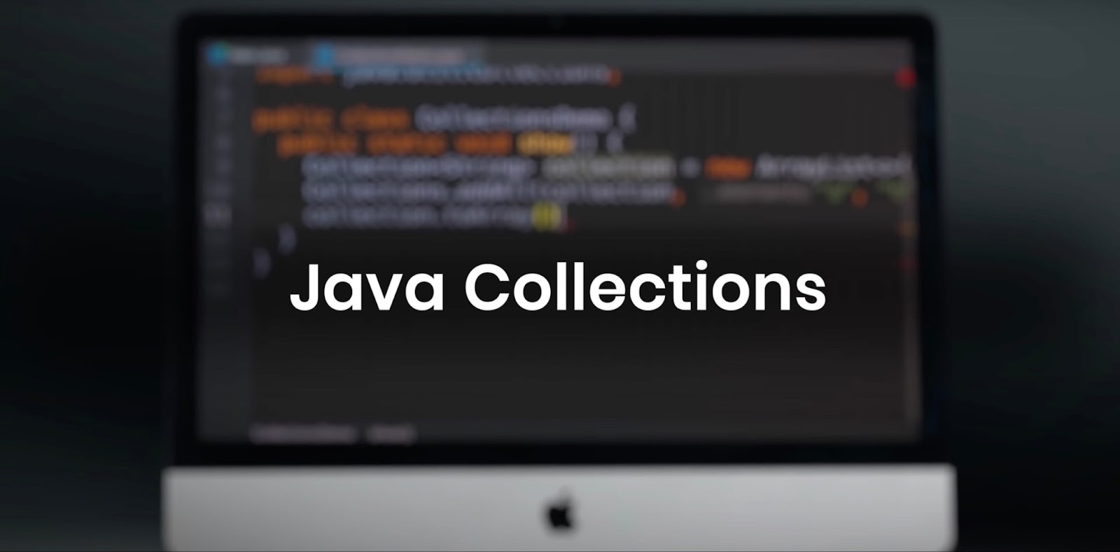 Java Collection inscription on computer background