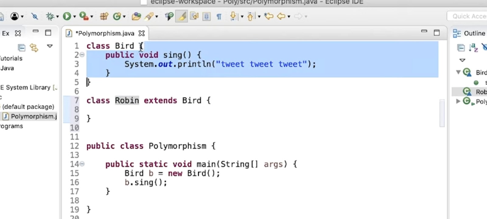 Java programming code