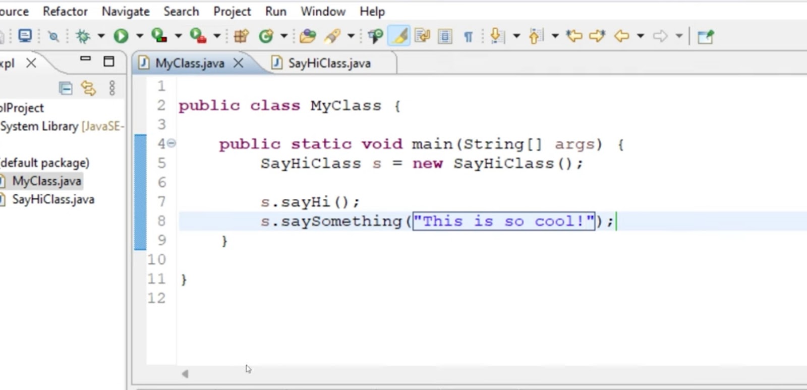 Java programming code