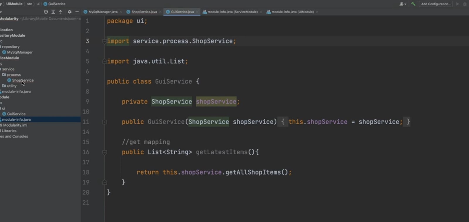 Java programming code